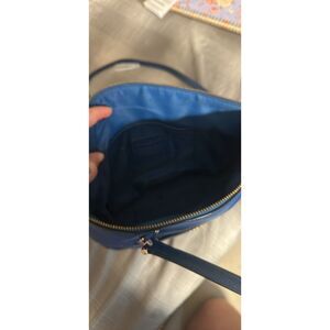 Coach Kelsey Blue Refined Pebble Leather Satchel Crossbody Shoulder Handbag